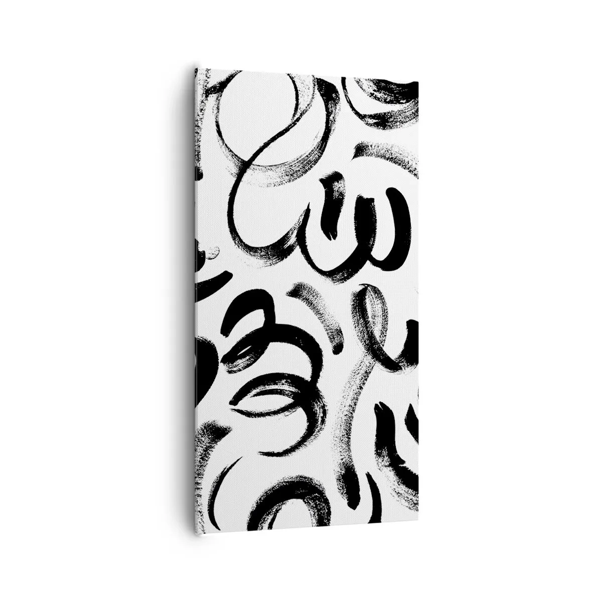 Cuadro sobre lienzo - Impresión de Imagen - Negro sobre blanco - 65x120 cm