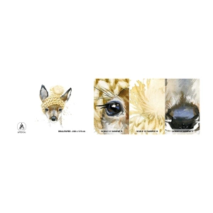 Muestra de fotomural autoadhesivo Deluxe Sticker - Para el invierno en un bosque nevado - Para niños, Hueva, Gráficos - 100x30 cm