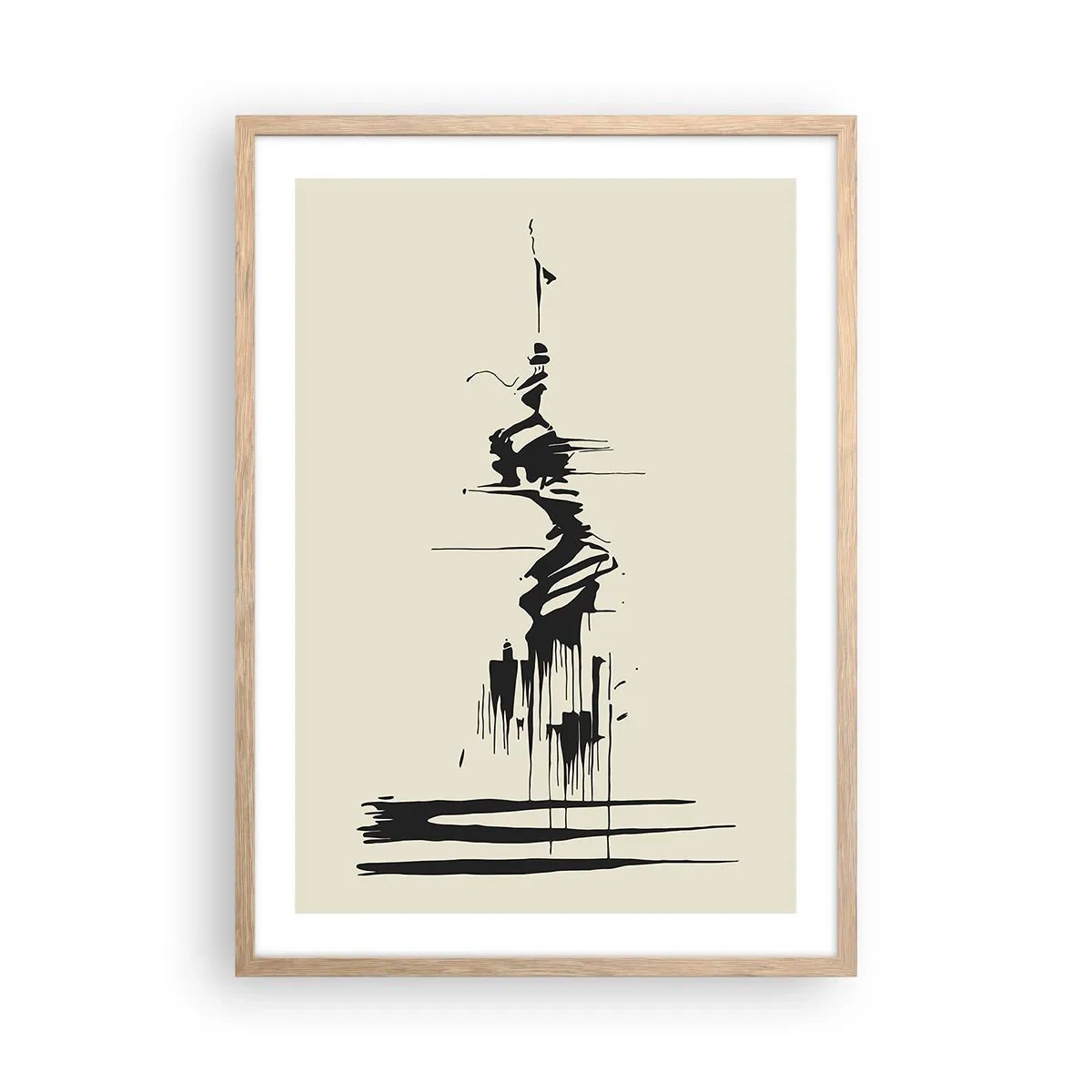 Póster en marco roble claro - Abstracción apresurada - 50x70 cm