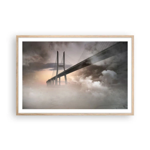 Póster en marco roble claro - Junto al río que no existe - 91x61 cm