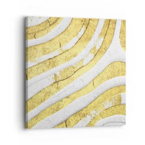 Cuadro sobre lienzo - Impresión de Imagen - Una composición en blanco y oro - 30x30 cm