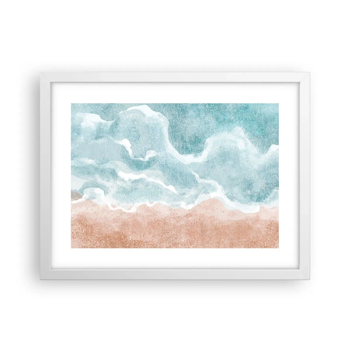 Póster en marco blanco - Abstracción de nubes - 40x30 cm