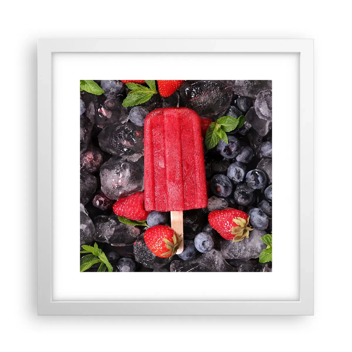 Póster en marco blanco - El sabor del verano caluroso - 30x30 cm