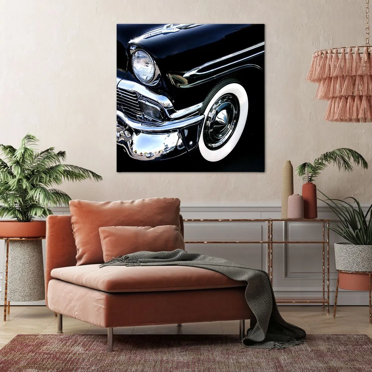 Cuadro sobre lienzo - Impresión de Imagen - Clásicos en plata, negro y blanco - 60x60 cm