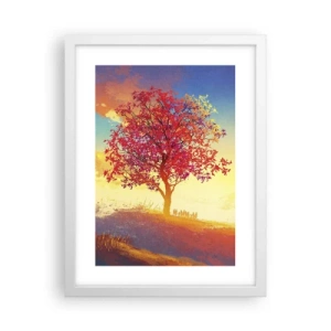 Póster en marco blanco - Un peregrino en su destino - 30x40 cm