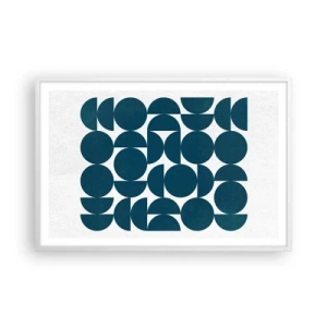 Póster en marco blanco - Círculos y semicírculos - 91x61 cm