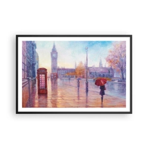 Póster en marco negro - Un día de otoño en Londres - 91x61 cm