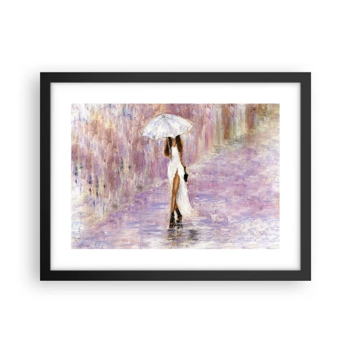 Póster en marco negro - En la lluvia de lilas - 40x30 cm