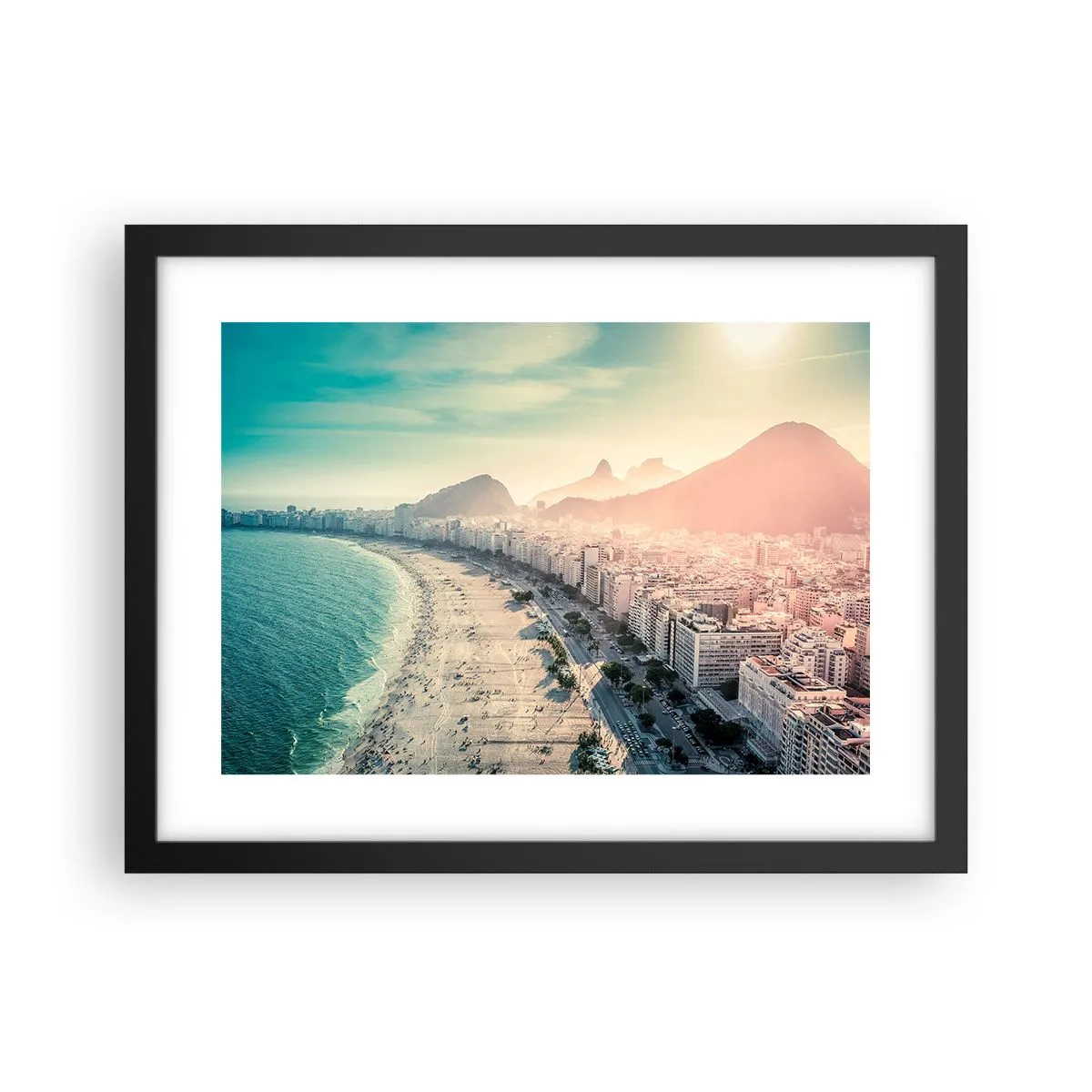 Póster en marco negro - Vacaciones perpetuas en Río - 40x30 cm