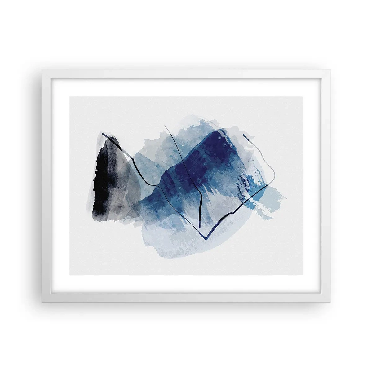 Póster en marco blanco - Montaña helada - 50x40 cm