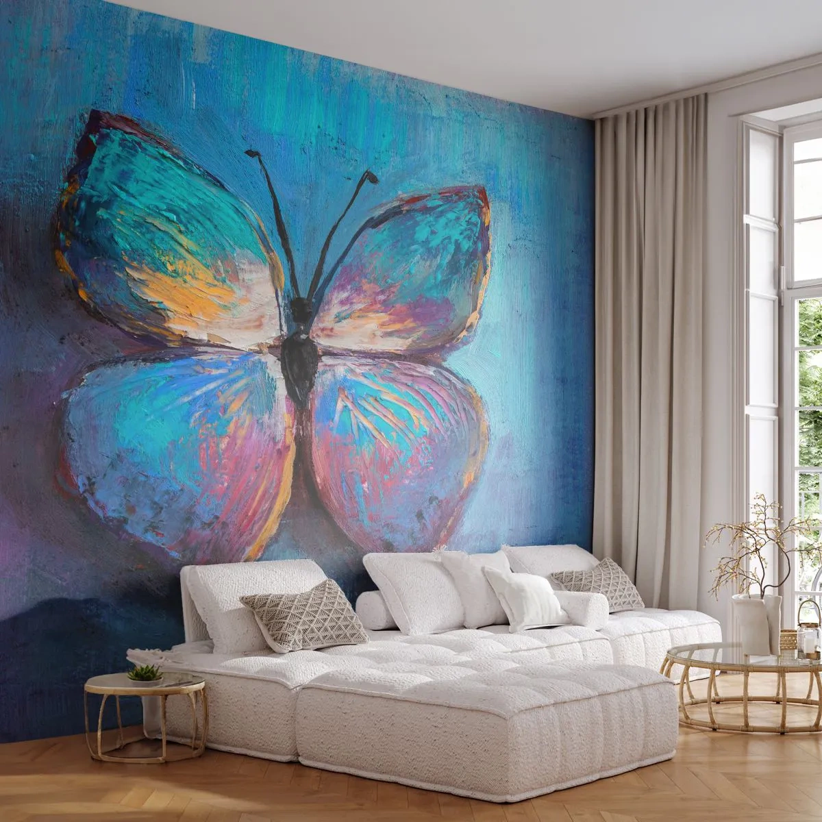 Fotomural Autadhesivo Deluxe Sticker - En todo su esplendor - Mariposa, Pedazo, Cuadro - 250x175 cm