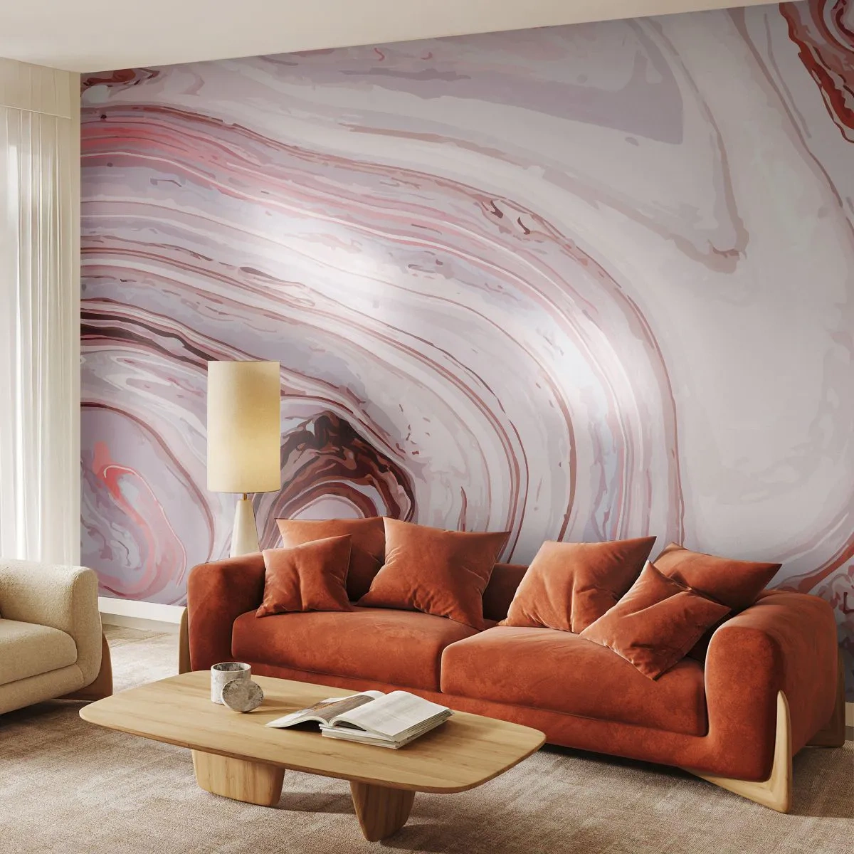 Fotomural Premium Sand - Cambio de dirección - Abstracción, Pedazo, Patrón moderno - 400x280 cm