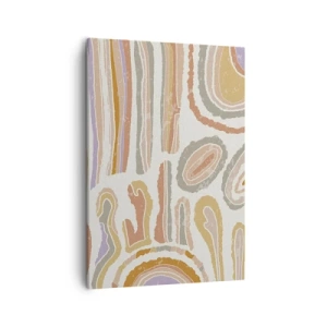 Cuadro sobre lienzo - Impresión de Imagen - Secciones transversales coloridas de formas abstractas - 50x70cm - Cortes transversales llenos de color - Decoración de pared moderna para salón y dormitorio ARTTOR