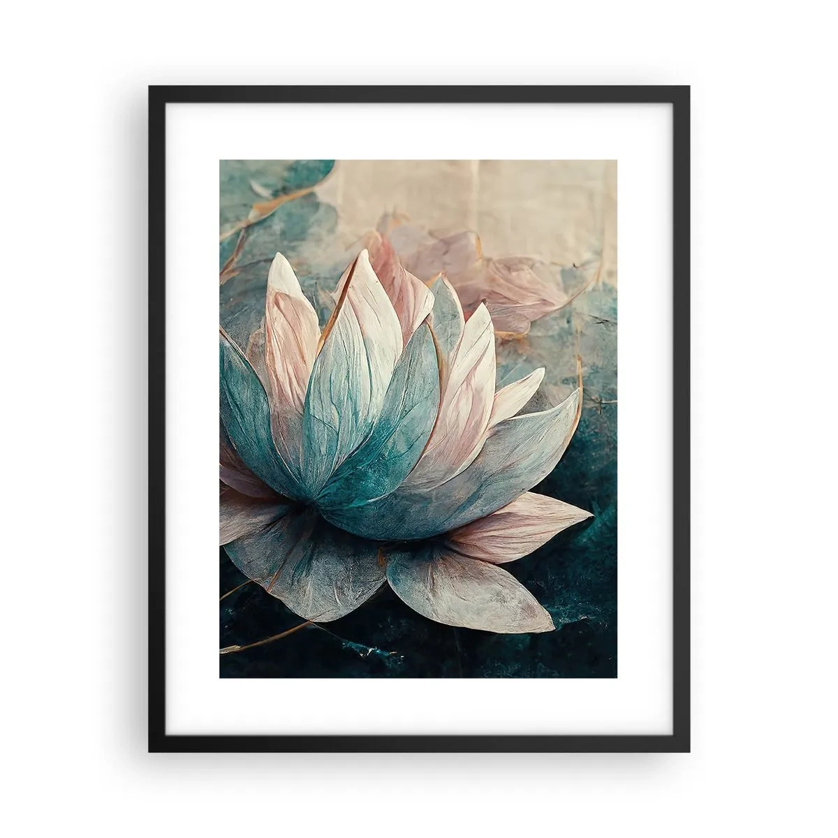 Póster en marco negro - Estrellas de lago - 40x50 cm