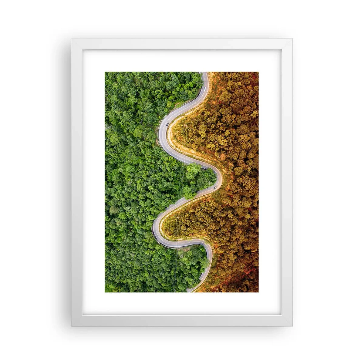 Póster en marco blanco - Frontera serpenteante - 30x40 cm