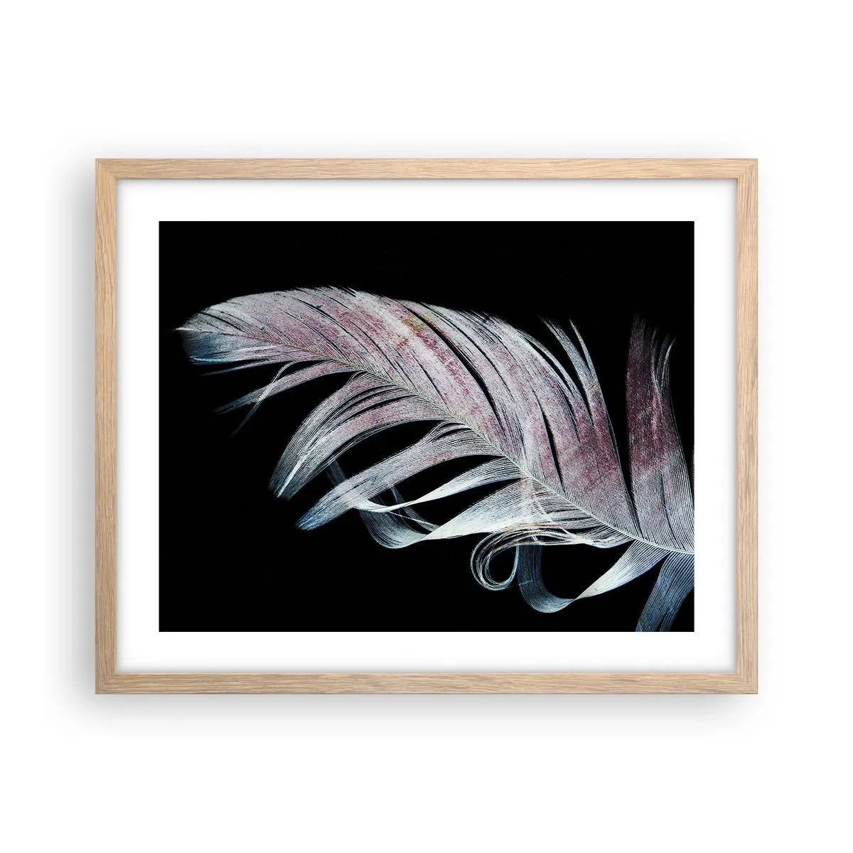 Póster en marco roble claro - Piensa en el tacto - 50x40 cm