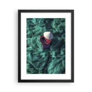 Póster en marco negro - En un mar de redes - 30x40 cm