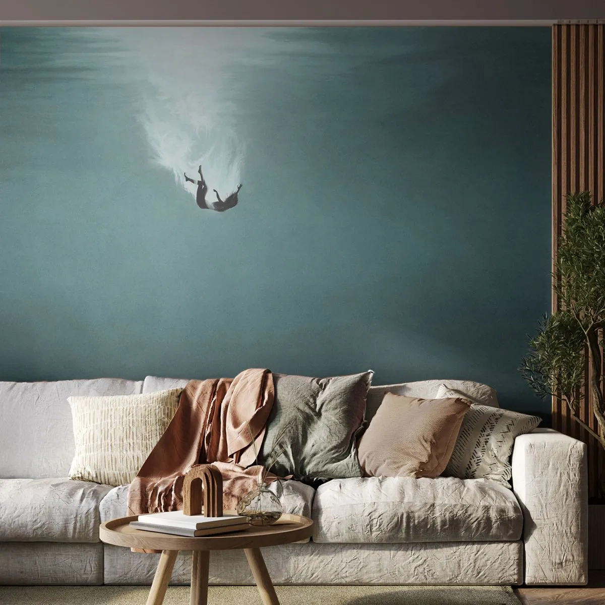 Fotomural Standard Eco - En el abrazo del océano - Agua, Minimalismo, Submarino - 400x280 cm