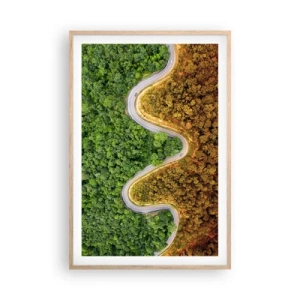 Póster en marco roble claro - Frontera serpenteante - 61x91 cm