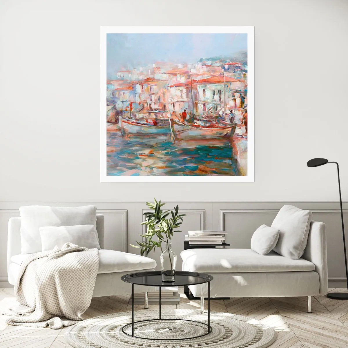 Póster - Vacaciones en colores pastel - 60x60 cm