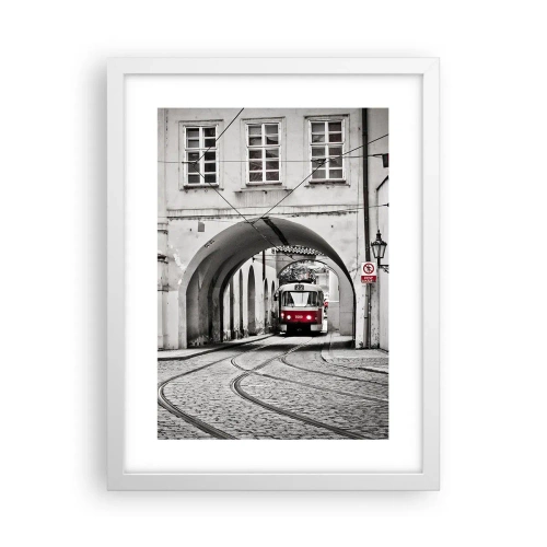 Póster en marco blanco - A través del laberinto urbano - 30x40 cm