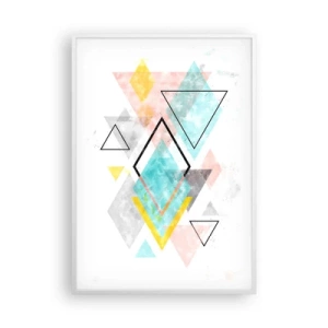 Póster en marco blanco - Un juego geométrico - 70x100 cm