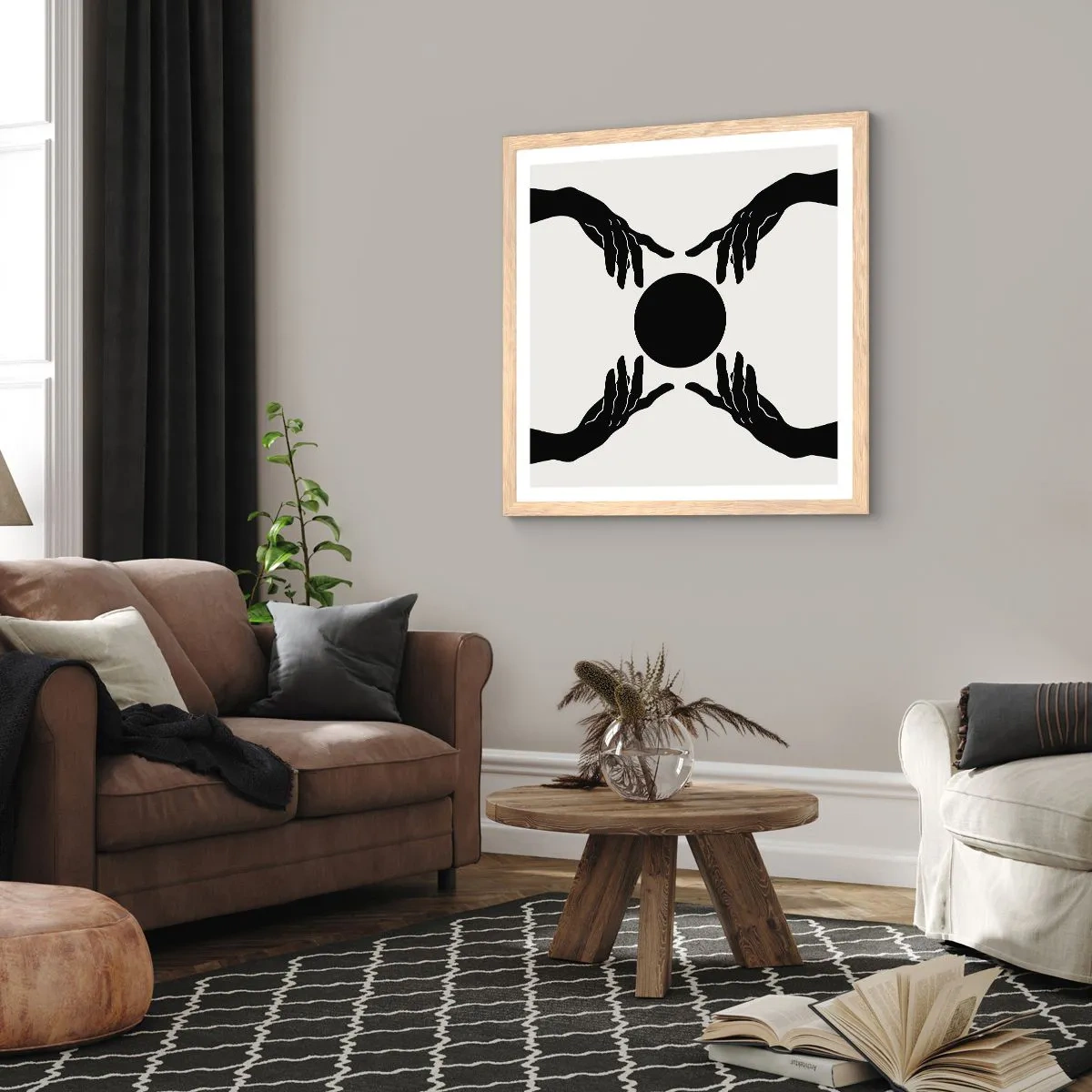 Póster en marco roble claro - Una señal secreta - 30x30 cm