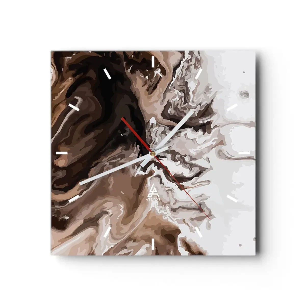 Reloj de pared - Reloj de vidrio - Contenencia del color - 40x40 cm