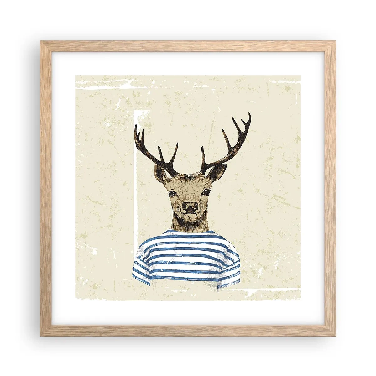 Póster en marco roble claro - Porque me gustan las camisas de rayas - 40x40 cm