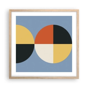 Póster en marco roble claro - Mira y cuenta - 50x50 cm