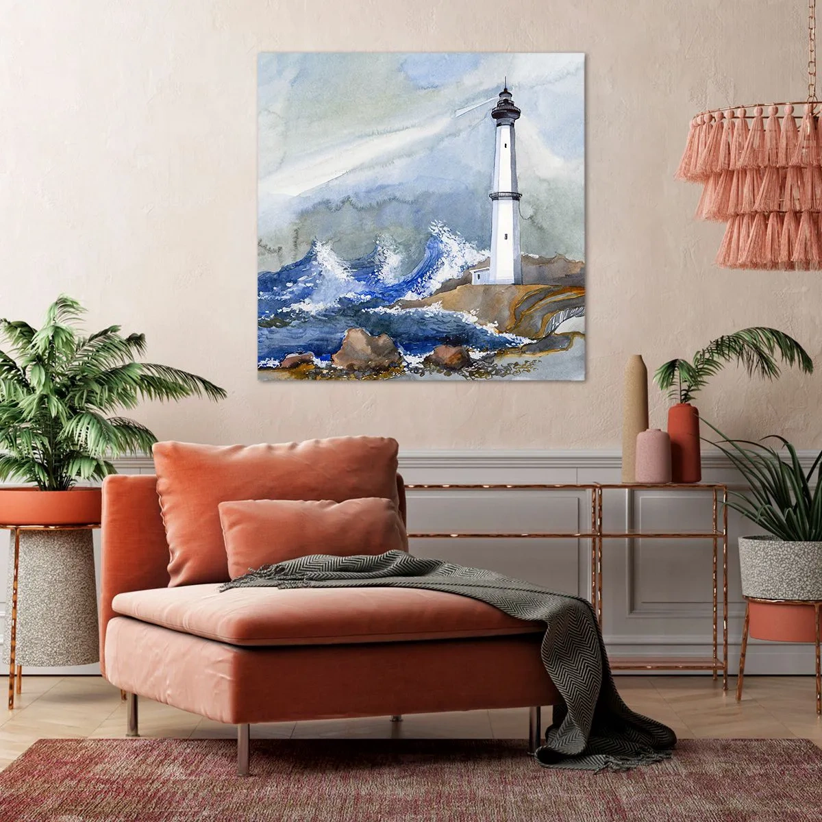 Cuadro sobre lienzo - Impresión de Imagen - Contra la oscuridad y la tormenta - 70x70 cm