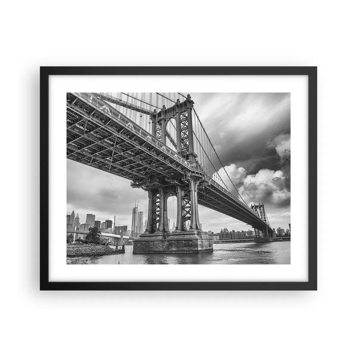 Póster en marco negro - Al corazón de la ciudad - 50x40 cm