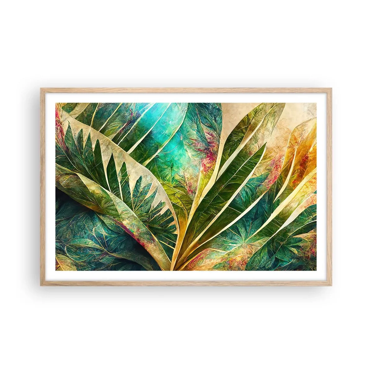 Póster en marco roble claro - Los colores del trópico - 91x61 cm