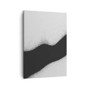 Cuadro sobre lienzo - Impresión de Imagen - Patrón abstracto en blanco y negro con puntos delicados sobre lienzo - 50x70cm - Equilibrio suave - Decoración de pared moderna para salón y dormitorio ARTTOR