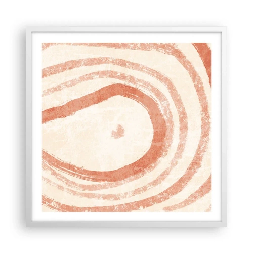 Póster en marco blanco - Círculos de coral - composición - 60x60 cm