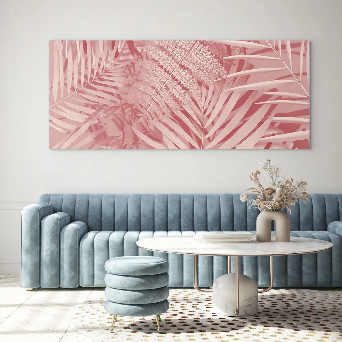 Cuadro sobre vidrio - Impresiones sobre Vidrio - Concepto rosa - 100x40 cm