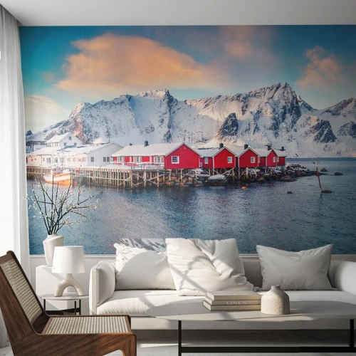 Fotomural Premium Sand - Un retiro en el norte - Paisaje, Noruega, Islas Lofoten - 350x256 cm