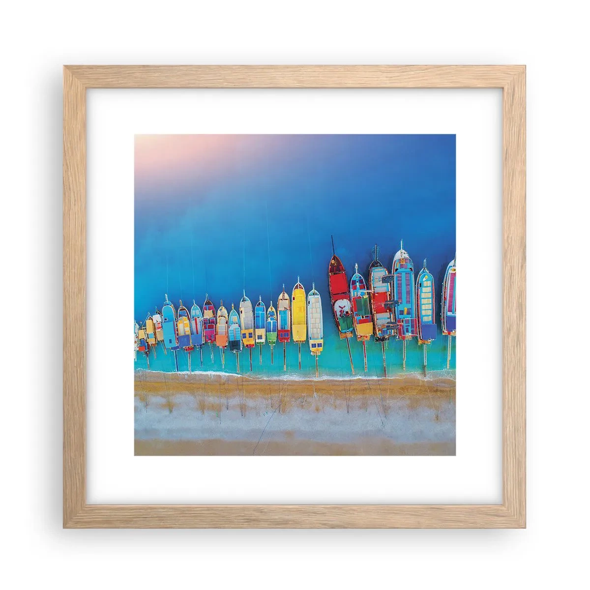 Póster en marco roble claro - A vista de pájaro - 30x30 cm