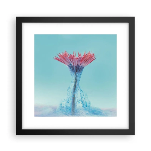 Póster en marco negro - En un abrazo vigorizante - 30x30 cm