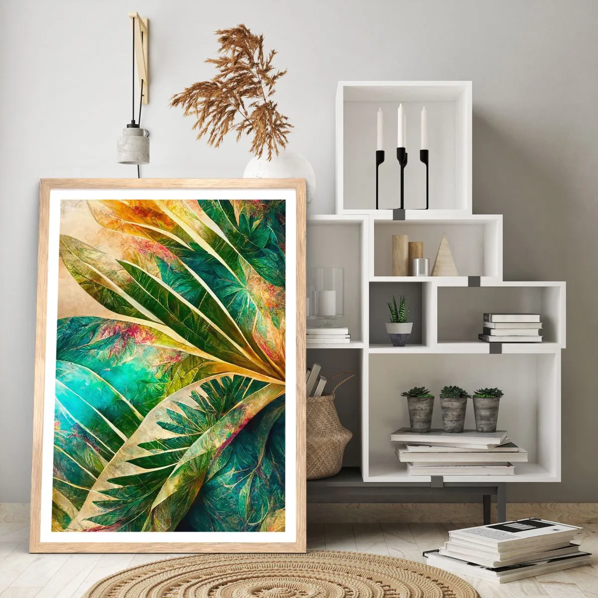 Póster en marco roble claro - Los colores del trópico - 30x40 cm