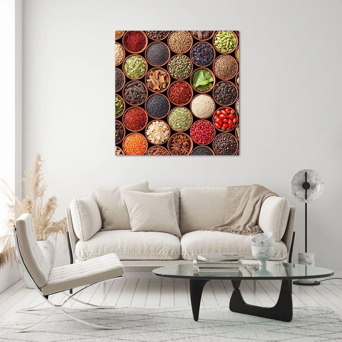 Cuadro sobre vidrio - Impresiones sobre Vidrio - Todos los sabores del mundo - 60x60 cm