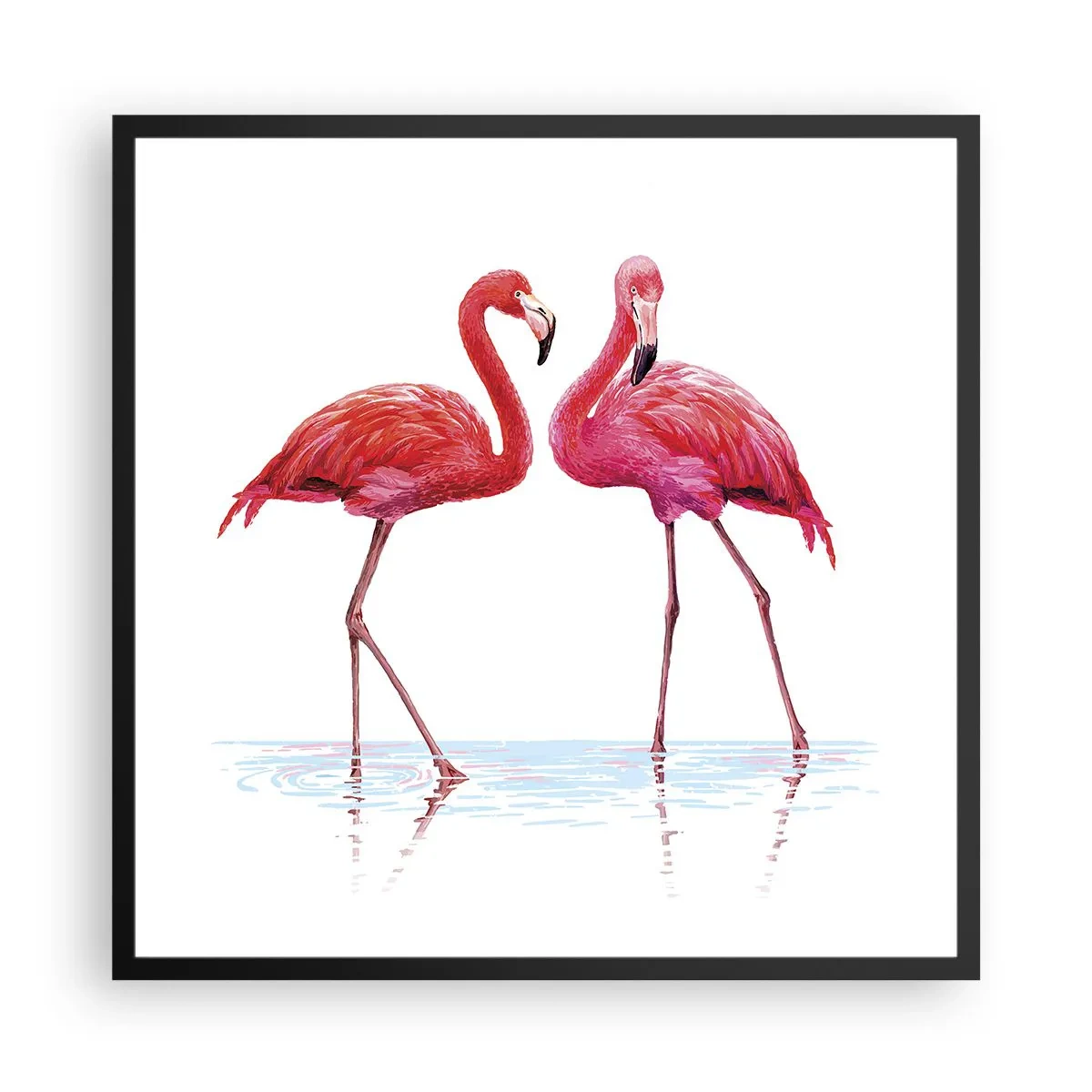 Póster en marco negro - Cita rosada - 60x60 cm
