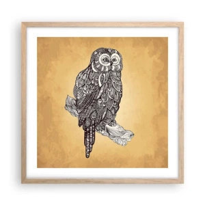 Póster en marco roble claro - Intrincados ornamentos de sabiduría - 50x50 cm
