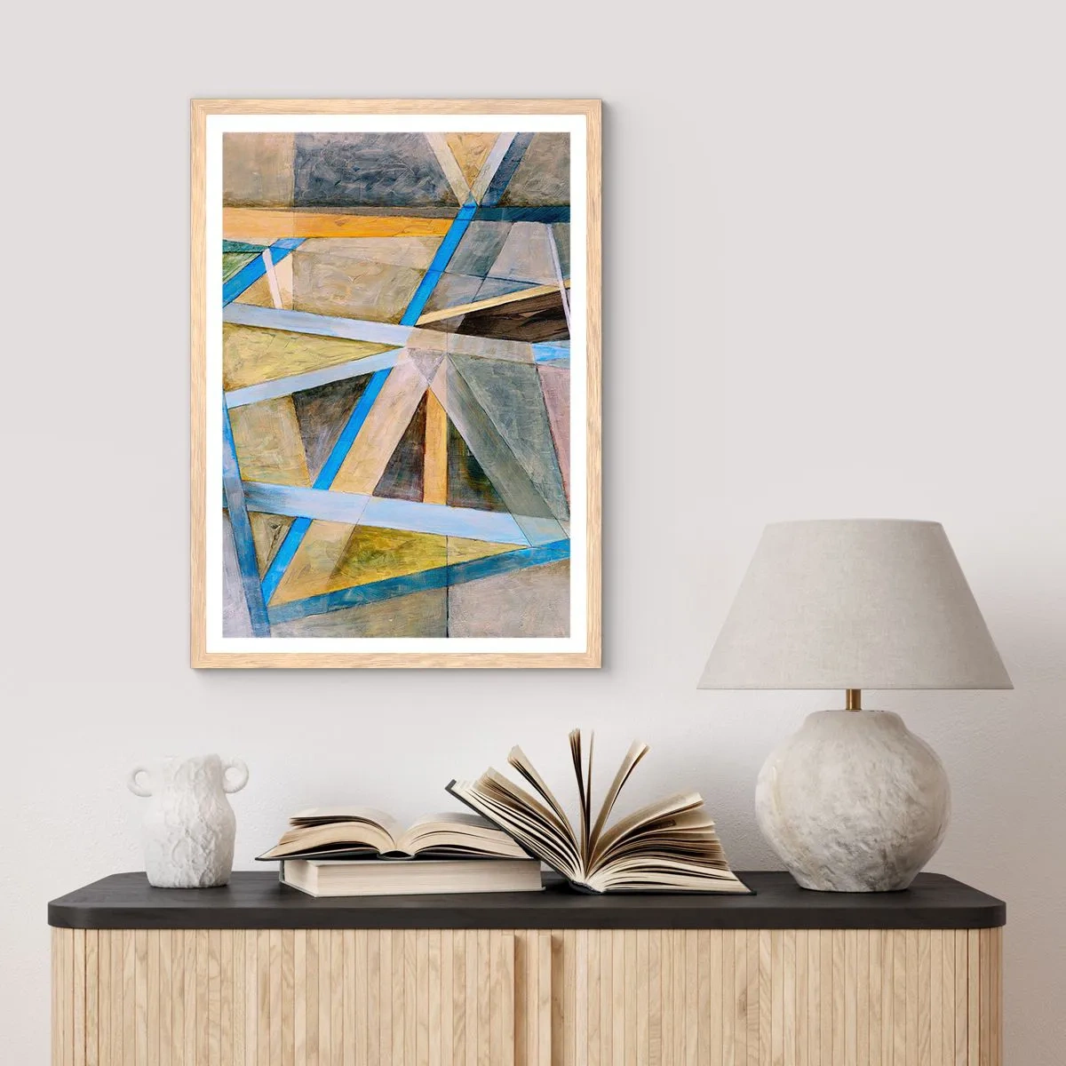 Póster en marco roble claro - ¿Recto o inclinado? - 70x100 cm