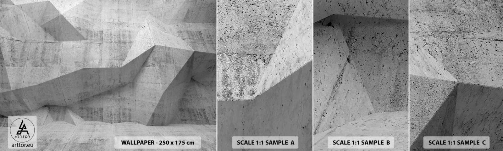 Muestra de fotomural autoadhesivo Deluxe Sticker - Un verdadero desafío - Abstracción, Pedazo, 3D - 100x30 cm