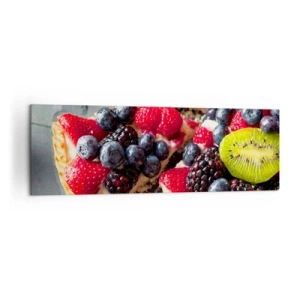 Cuadro sobre lienzo - Impresión de Imagen - Tarta colorida con frutas y nata - 160x50cm - ¡Dolce vita! - Decoración de pared moderna para salón y dormitorio ARTTOR