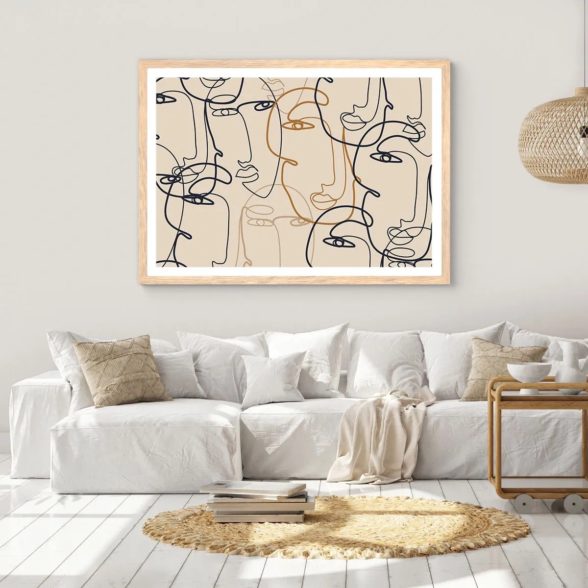 Póster en marco roble claro - Retrato multiplicado - 40x30 cm