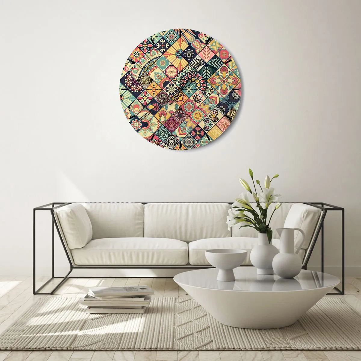 Reloj de pared - Reloj de vidrio - Clima marroquí - 30x30 cm