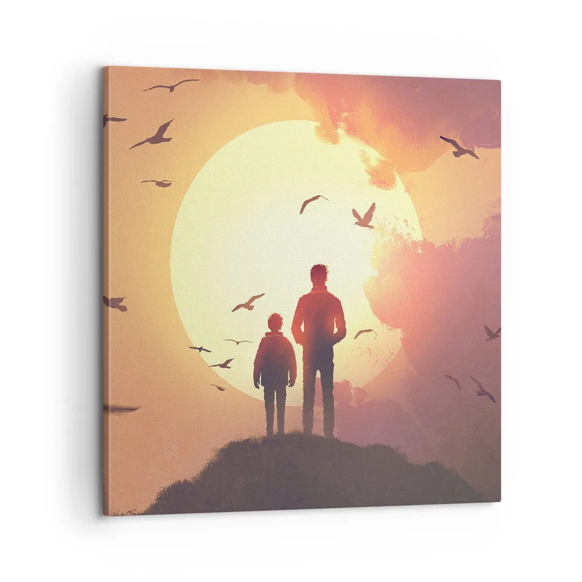 Cuadro sobre lienzo - Impresión de Imagen - Cara a cara con el sol - 60x60 cm