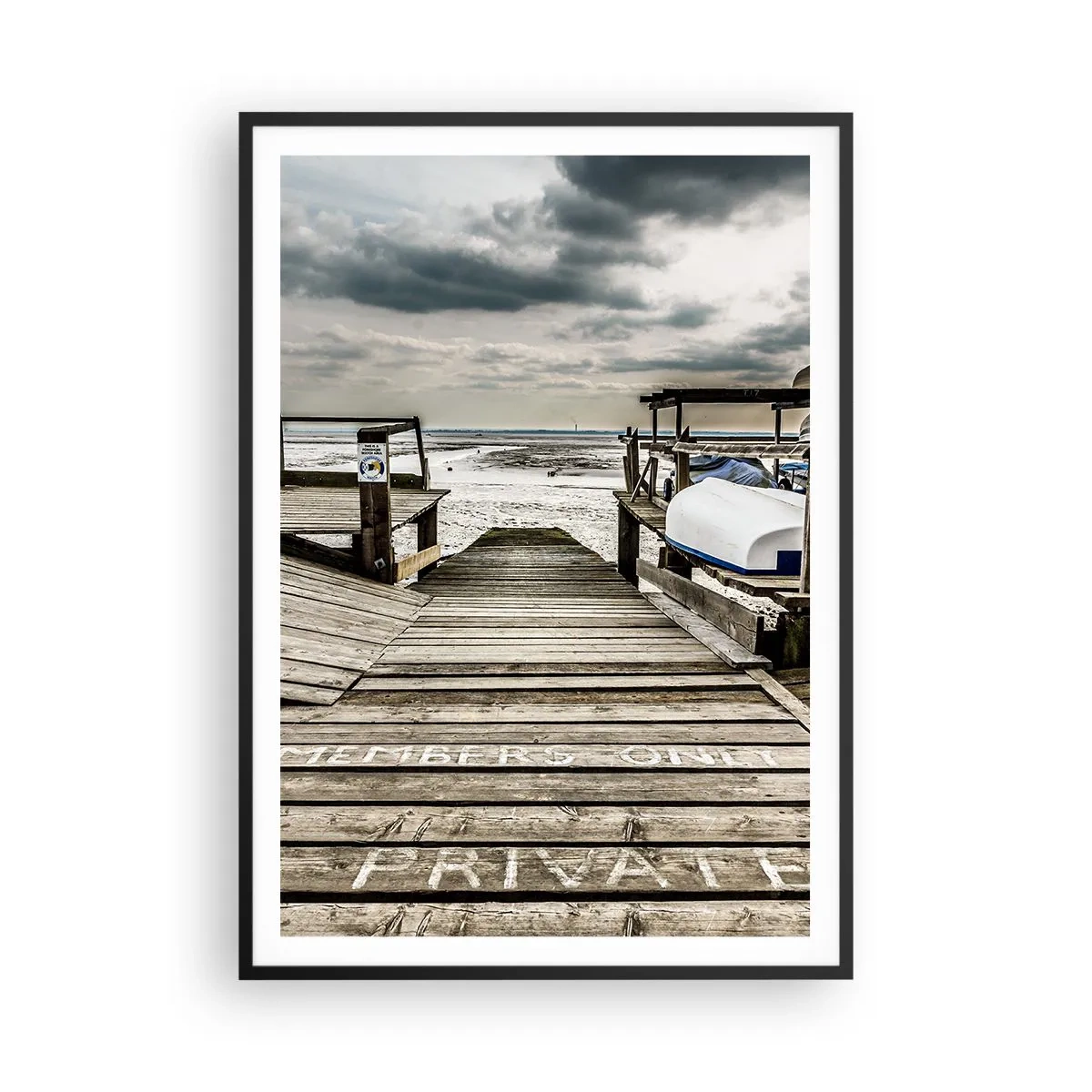 Póster en marco negro - La playa del norte - 70x100 cm